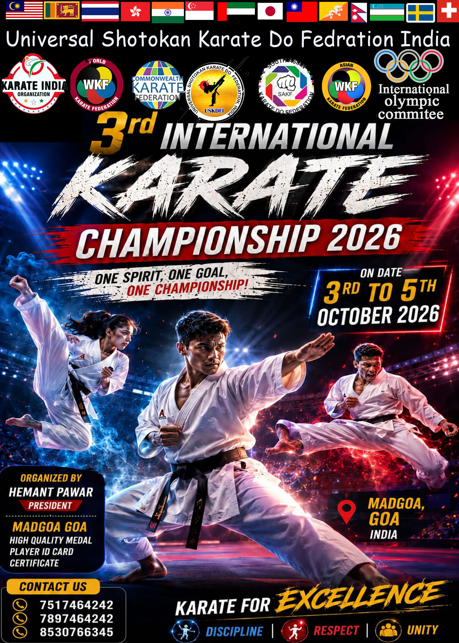 Goa 3rd International Karate Championship  2026